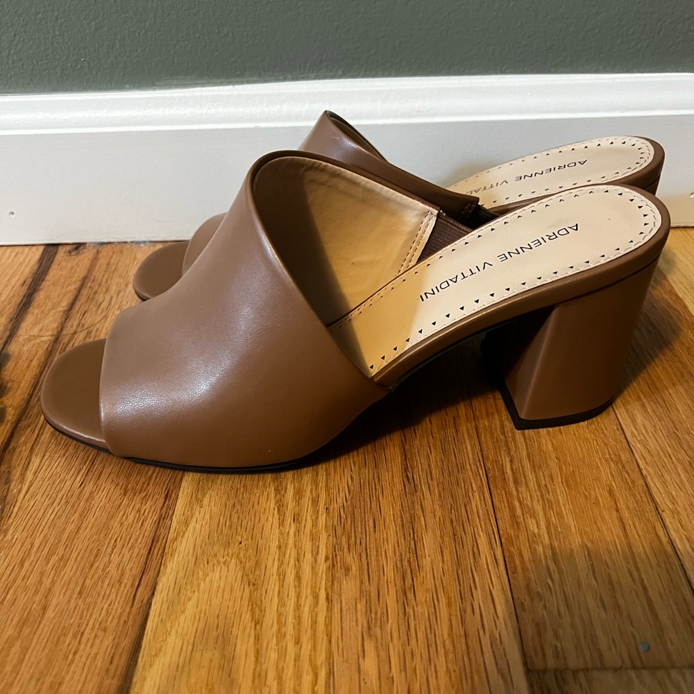 Tan mule heels - NWOT